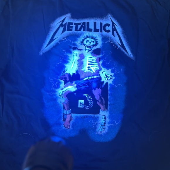 METALLICA Retro Metal Up Your A Band Shirt Reissue Tee 80s 90s GLOWS!! - Picture 8 of 8